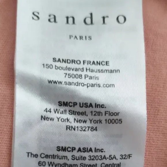SANDRO Paris Short Sleeve T-shirt With Heart Logo Appliqué On Chest Womens Large - Picture 6 of 7